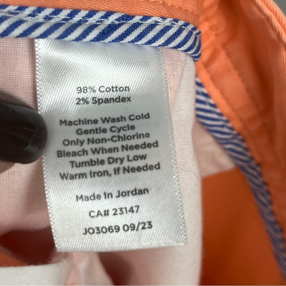 Talbots light orange cotton spandex Relaxed Chino flat front pants, size 16. - Picture 10 of 10